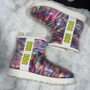 UGG clear pixilated mini boots women’s size 6